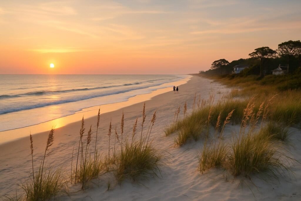 Quiet sunrise on the sand, a scene from our North Topsail Beach guide to access and things to do