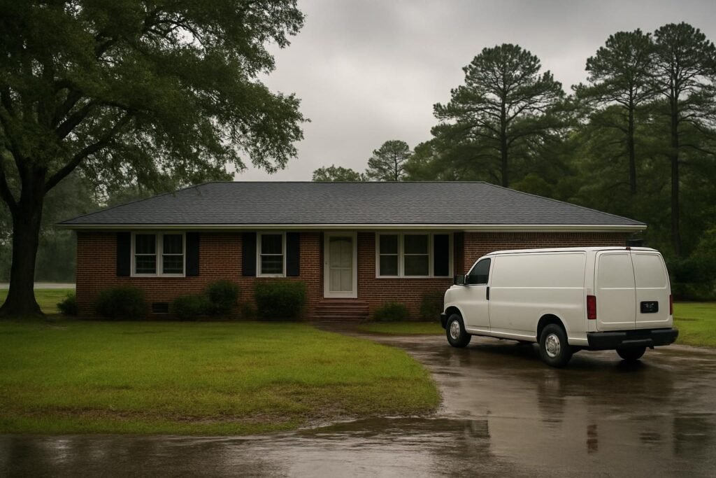 Jacksonville NC home after heavy rain, needing water damage restoration